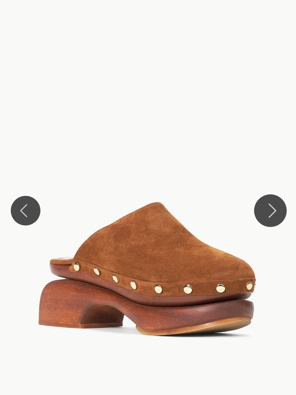 Staud Rhodes Brown Suede Studded Clog